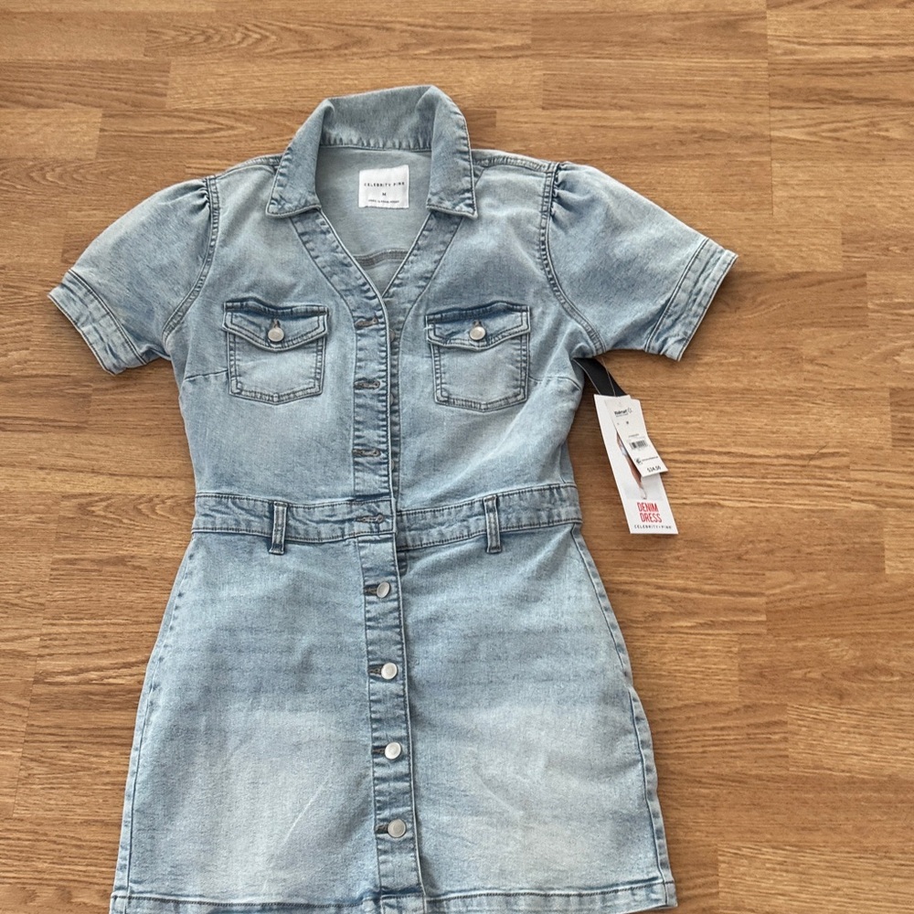 Celebrity Pink Women’s Denim Dress in Light Blue